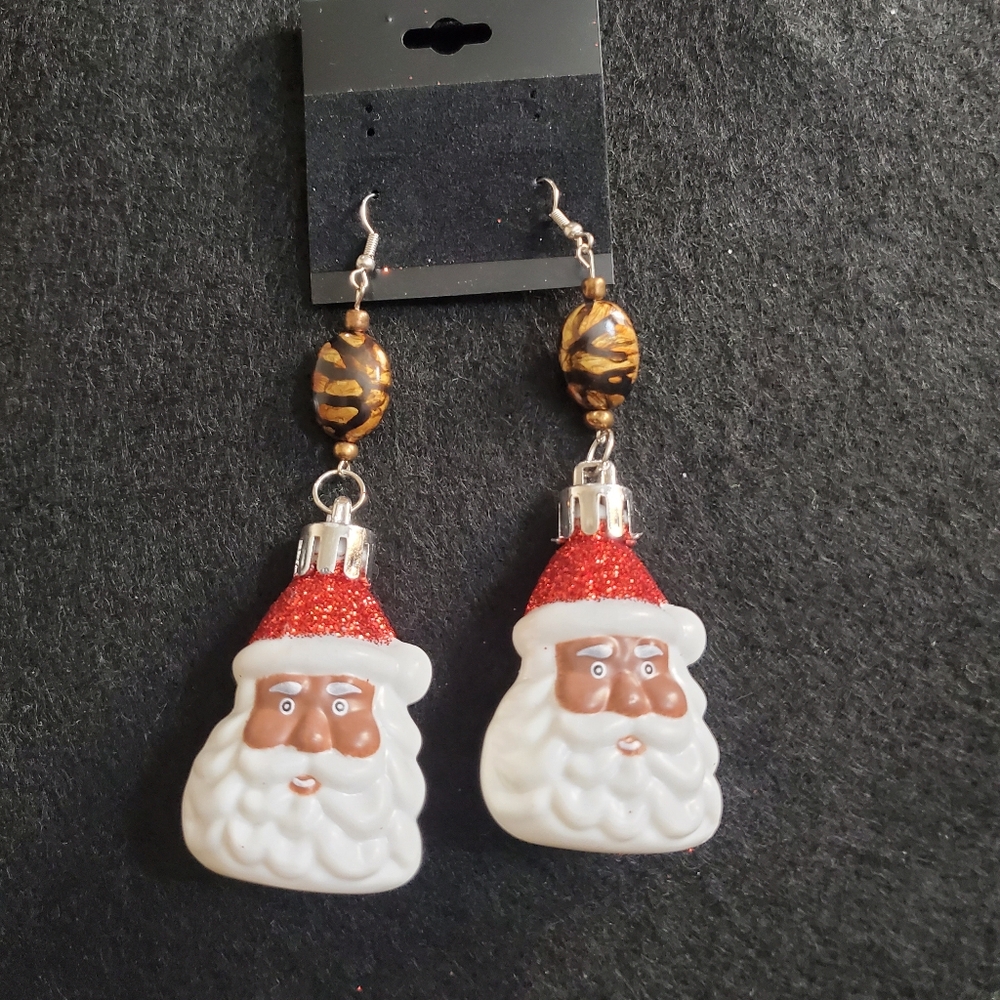 Black Santa Claus Earrings